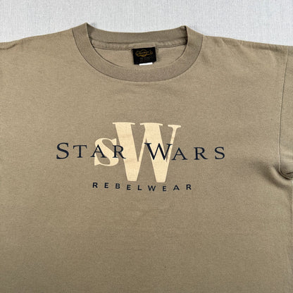 90s スターウォーズ STAR WARS REBELWEAR エピソード4 ルーク レイア Tシャツ 映画T USA製 カーキ changes d-t-2505-012
