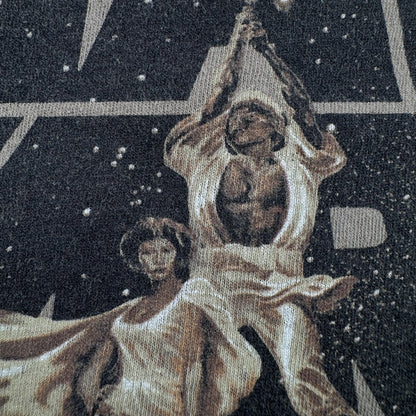 90s スターウォーズ STAR WARS REBELWEAR エピソード4 ルーク レイア Tシャツ 映画T USA製 カーキ changes d-t-2505-012