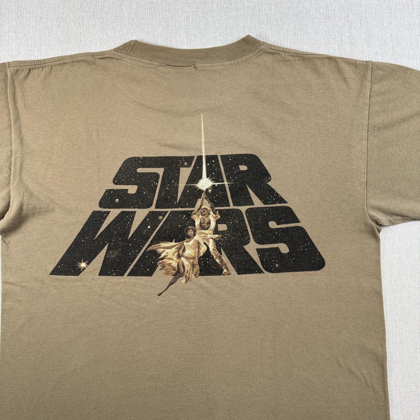 90s スターウォーズ STAR WARS REBELWEAR エピソード4 ルーク レイア Tシャツ 映画T USA製 カーキ changes d-t-2505-012