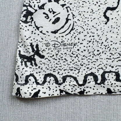 80 90s USA製 ミッキー ディズニー Tシャツ 壁画 VELVA SHEEN mickey disney 総柄 L d-t-2505-007