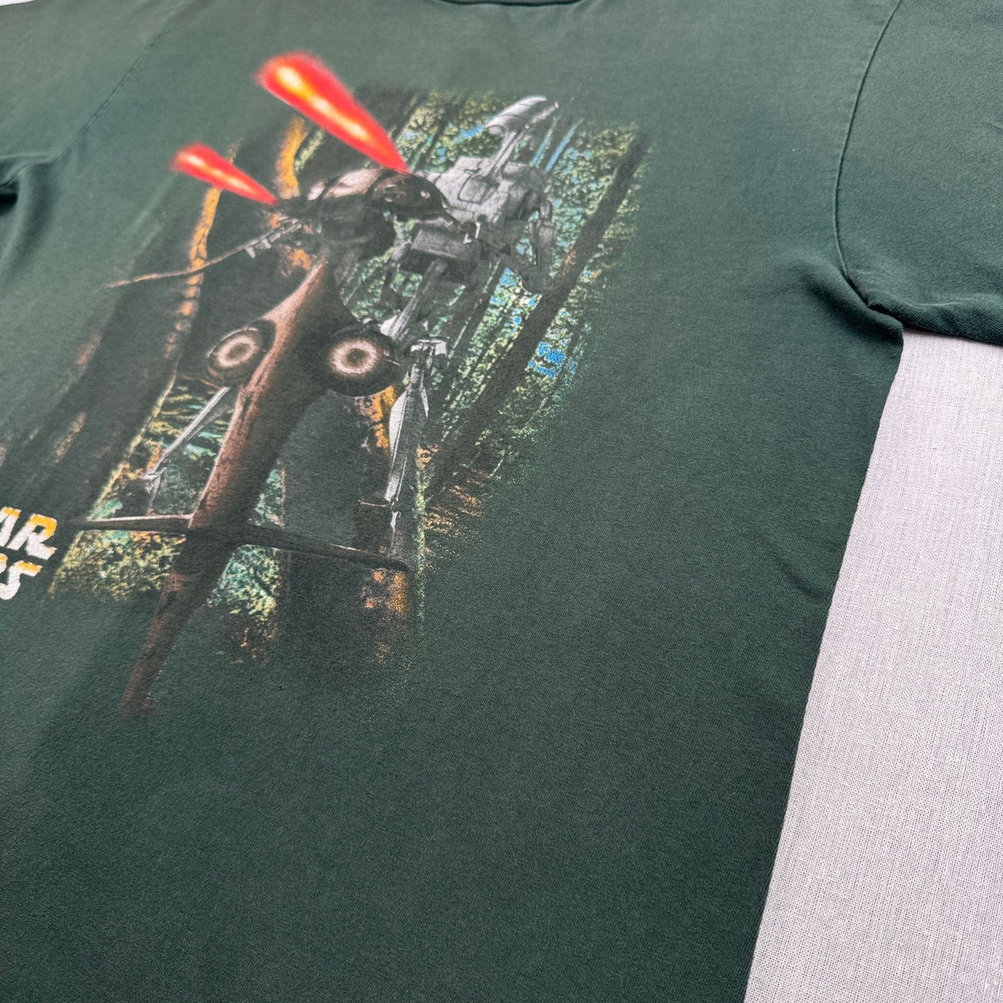 90s スターウォーズ STAR WARS ファントムメナス エピソード1 Tシャツ バトルドロイド 映画T 緑 USA製 XL シングルステッチ lucasfilm d-t-2505-014