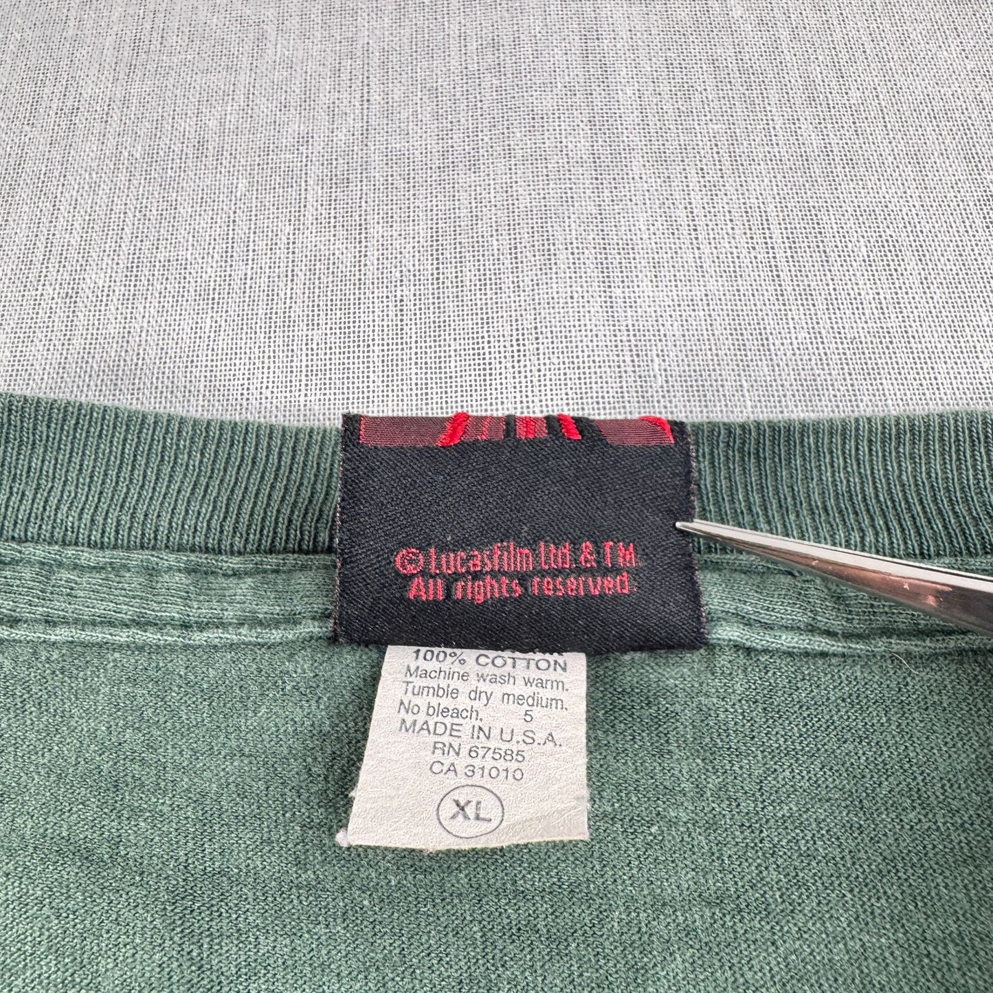 90s スターウォーズ STAR WARS ファントムメナス エピソード1 Tシャツ バトルドロイド 映画T 緑 USA製 XL シングルステッチ lucasfilm d-t-2505-014