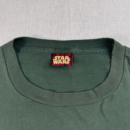 90s スターウォーズ STAR WARS ファントムメナス エピソード1 Tシャツ バトルドロイド 映画T 緑 USA製 XL シングルステッチ lucasfilm d-t-2505-014