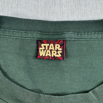 90s スターウォーズ STAR WARS ファントムメナス エピソード1 Tシャツ バトルドロイド 映画T 緑 USA製 XL シングルステッチ lucasfilm d-t-2505-014