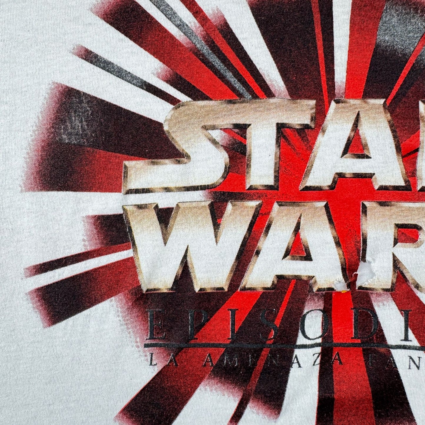 90s スターウォーズ STAR WARS Tシャツ エピソード1 EPISODE1 ファントムメナス 白 映画T ムービー スペイン シングルステッチ d-t-2505-003