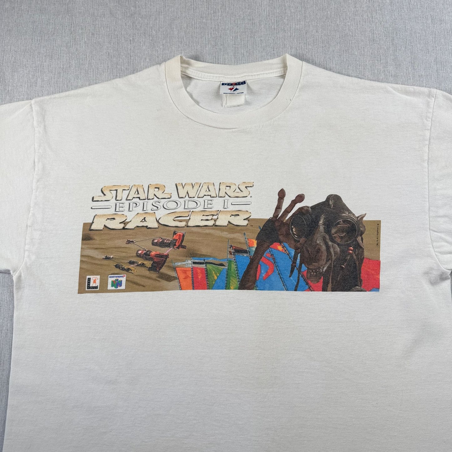 90s スターウォーズ STAR WARS Tシャツ セバルバ アナキン 映画T 白 RACER Nintendo 64 任天堂 lucasfilm d-t-2505-015