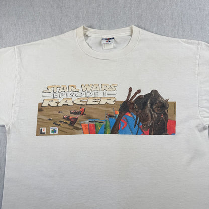 90s スターウォーズ STAR WARS Tシャツ セバルバ アナキン 映画T 白 RACER Nintendo 64 任天堂 lucasfilm d-t-2505-015