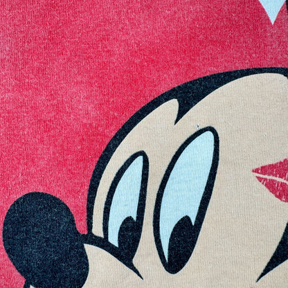 90s ミッキー ディズニー ハート Tシャツ disney 白 シングルステッチ XL デルタ d-t-2505-011