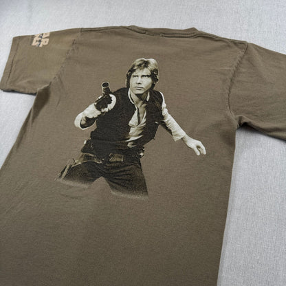 90s スターウォーズ STAR WARS ハンソロ HAN SOLO Tシャツ ROGUEWEAR 映画T USA製 カーキ changes The Magic of Myth d-t-2505-013