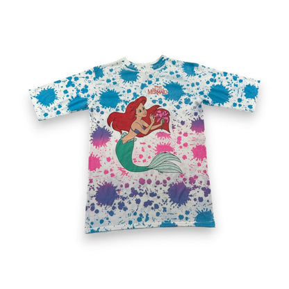 80s ディズニー アリエル リトルマーメイド Tシャツ Disney 総柄 AOP disney シングルステッチ d-t-2505-016
