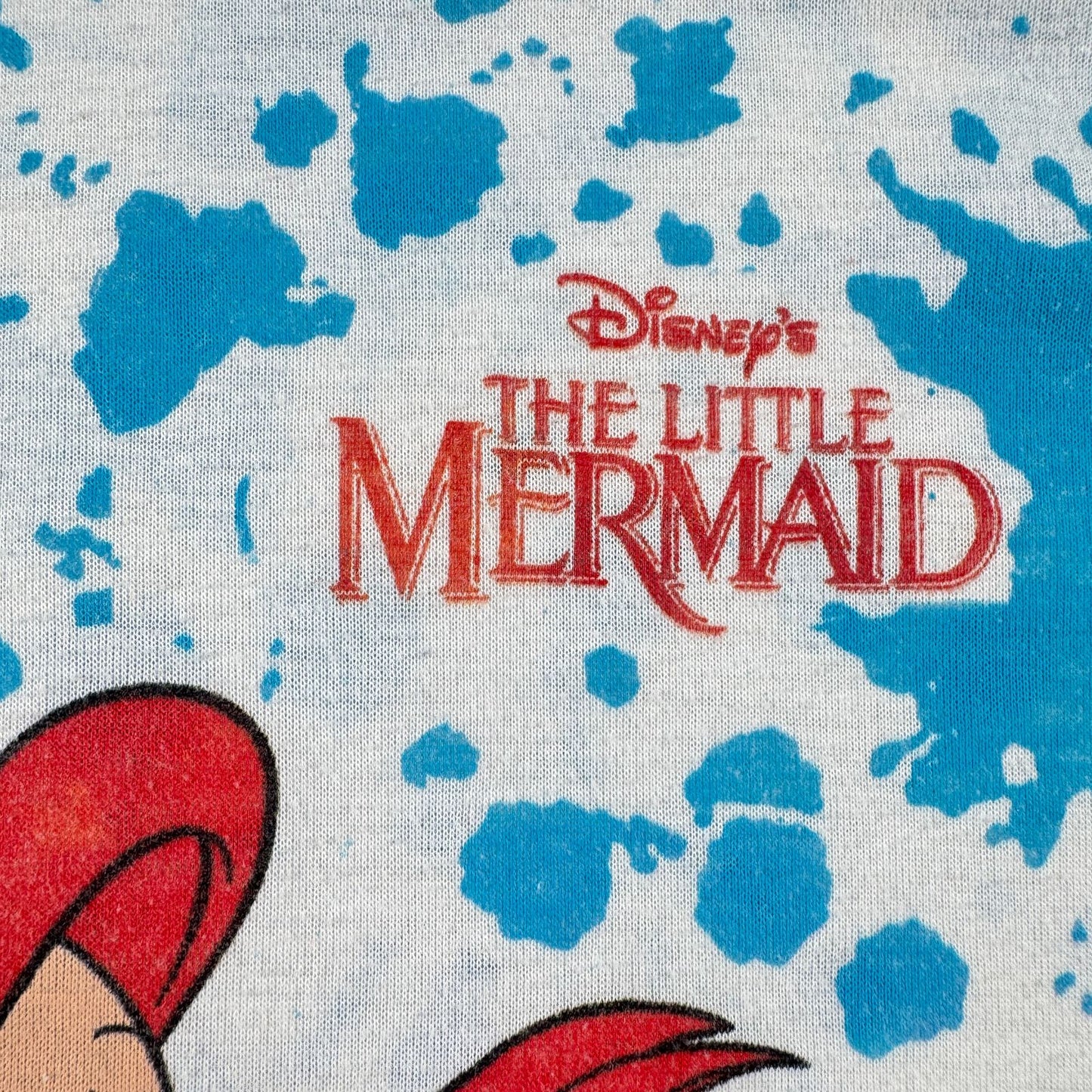 80s ディズニー アリエル リトルマーメイド Tシャツ Disney 総柄 AOP disney シングルステッチ d-t-2505-016