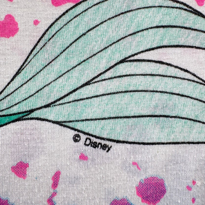 80s ディズニー アリエル リトルマーメイド Tシャツ Disney 総柄 AOP disney シングルステッチ d-t-2505-016