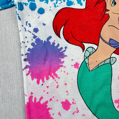 80s ディズニー アリエル リトルマーメイド Tシャツ Disney 総柄 AOP disney シングルステッチ d-t-2505-016