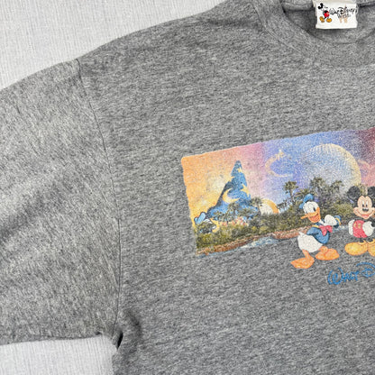 00s ディズニー 長袖 ロンT Tシャツ ミッキー ドナルド グーフィー グレー disney L d-u-2505-010