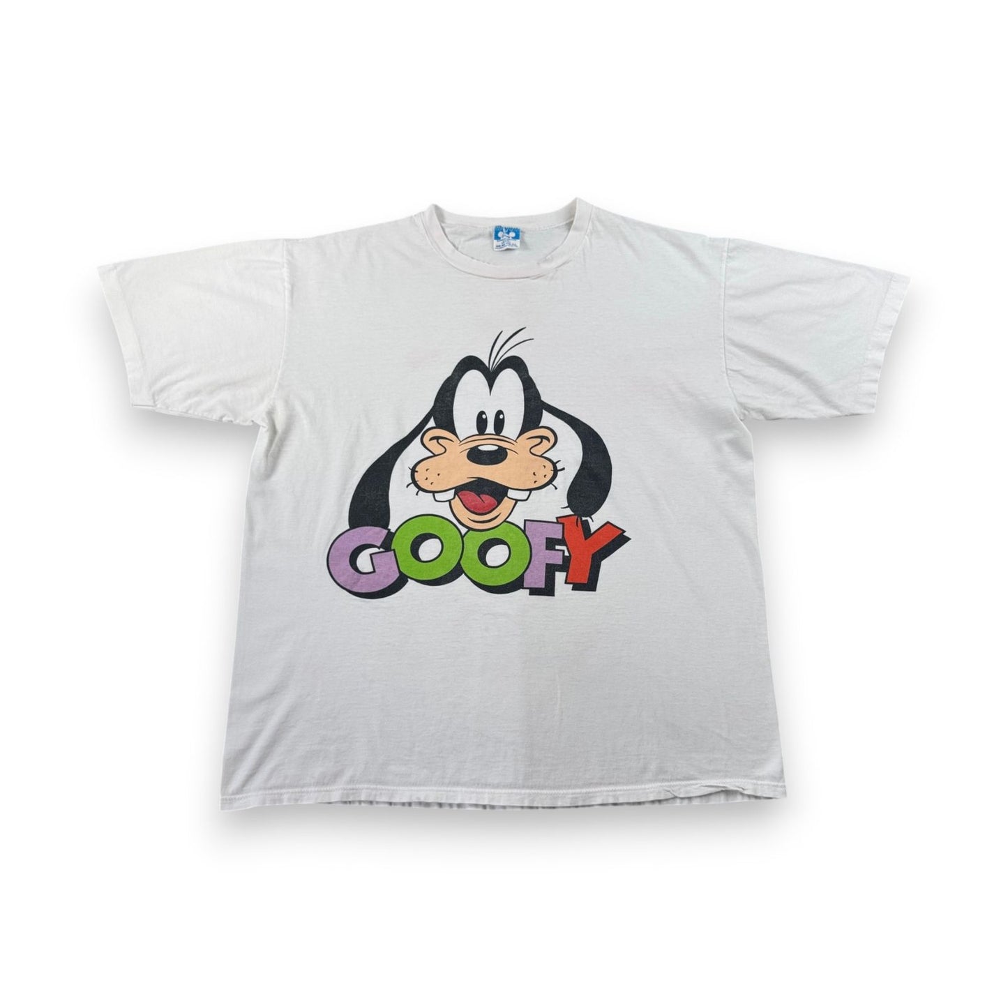 90s グーフィー ディズニー Tシャツ 白 USA製 青タグ シングルステッチ d-u-2505-032