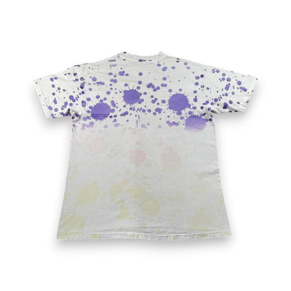 90s ミニー ディズニー Tシャツ 総柄 白 Disney ミッキー シングルステッチ AOP d-u-2505-035