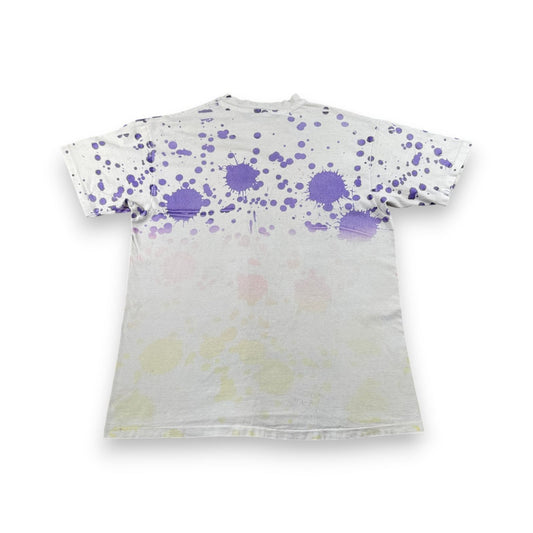 90s ミニー ディズニー Tシャツ 総柄 白 Disney ミッキー シングルステッチ AOP d-u-2505-035