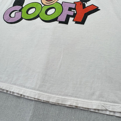 90s グーフィー ディズニー Tシャツ 白 USA製 青タグ シングルステッチ d-u-2505-032