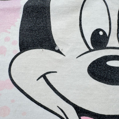 90s ミニー ディズニー Tシャツ 総柄 白 Disney ミッキー シングルステッチ AOP d-u-2505-035