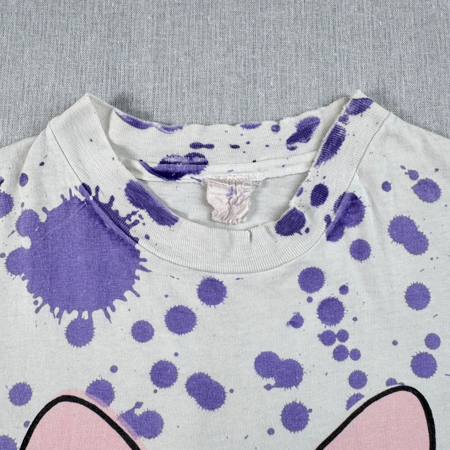 90s ミニー ディズニー Tシャツ 総柄 白 Disney ミッキー シングルステッチ AOP d-u-2505-035