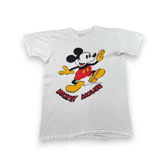 70s 80s ミッキー ディズニー Tシャツ 白 disney フルーツオブザルーム シングルステッチ d-u-2505-037