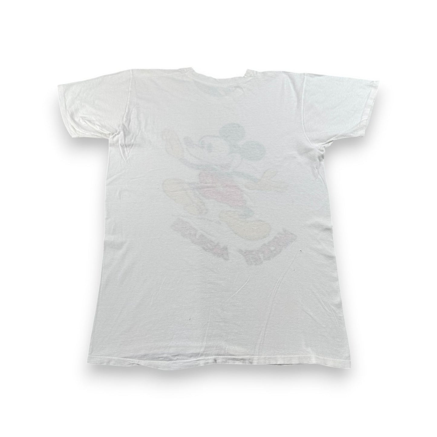 70s 80s ミッキー ディズニー Tシャツ 白 disney フルーツオブザルーム シングルステッチ d-u-2505-037