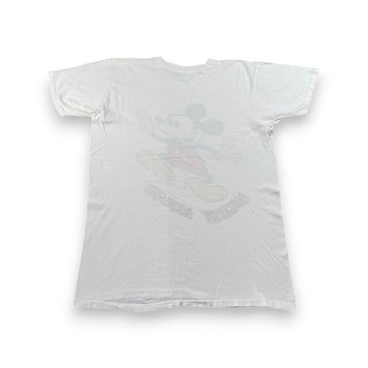 70s 80s ミッキー ディズニー Tシャツ 白 disney フルーツオブザルーム シングルステッチ d-u-2505-037