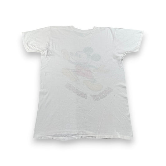 70s 80s ミッキー ディズニー Tシャツ 白 disney フルーツオブザルーム シングルステッチ d-u-2505-037