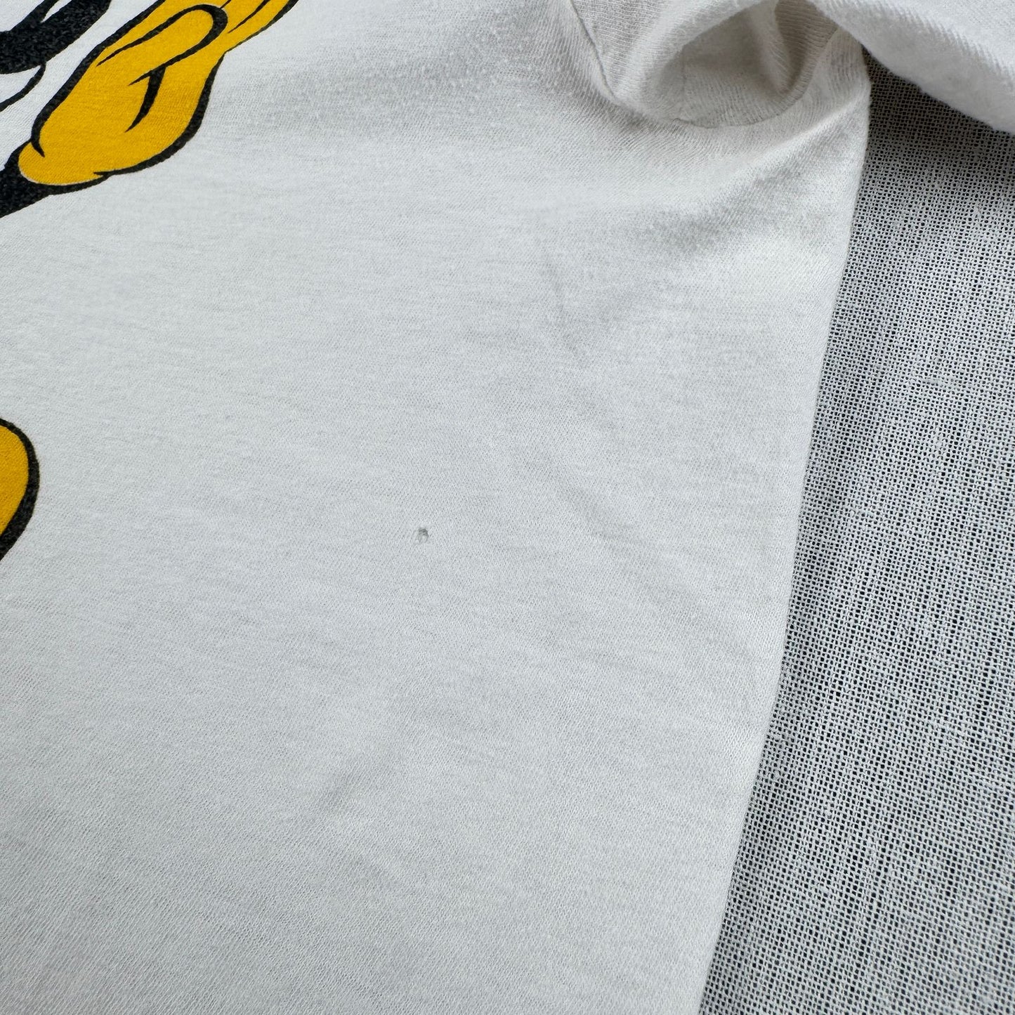 70s 80s ミッキー ディズニー Tシャツ 白 disney フルーツオブザルーム シングルステッチ d-u-2505-037