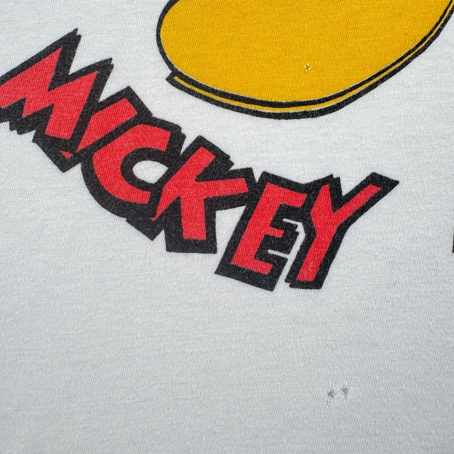 70s 80s ミッキー ディズニー Tシャツ 白 disney フルーツオブザルーム シングルステッチ d-u-2505-037