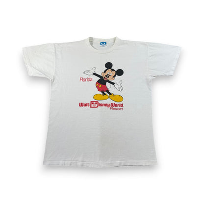 80s 90s ミッキー ディズニー Tシャツ USA製 青タグ シングルステッチ disney d-u-2505-042