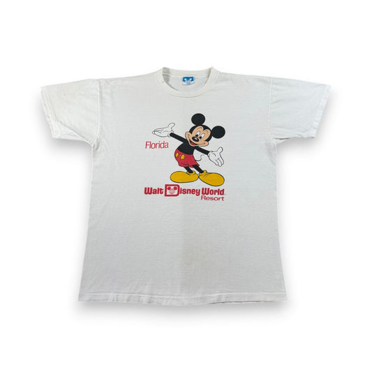 80s 90s ミッキー ディズニー Tシャツ USA製 青タグ シングルステッチ disney d-u-2505-042