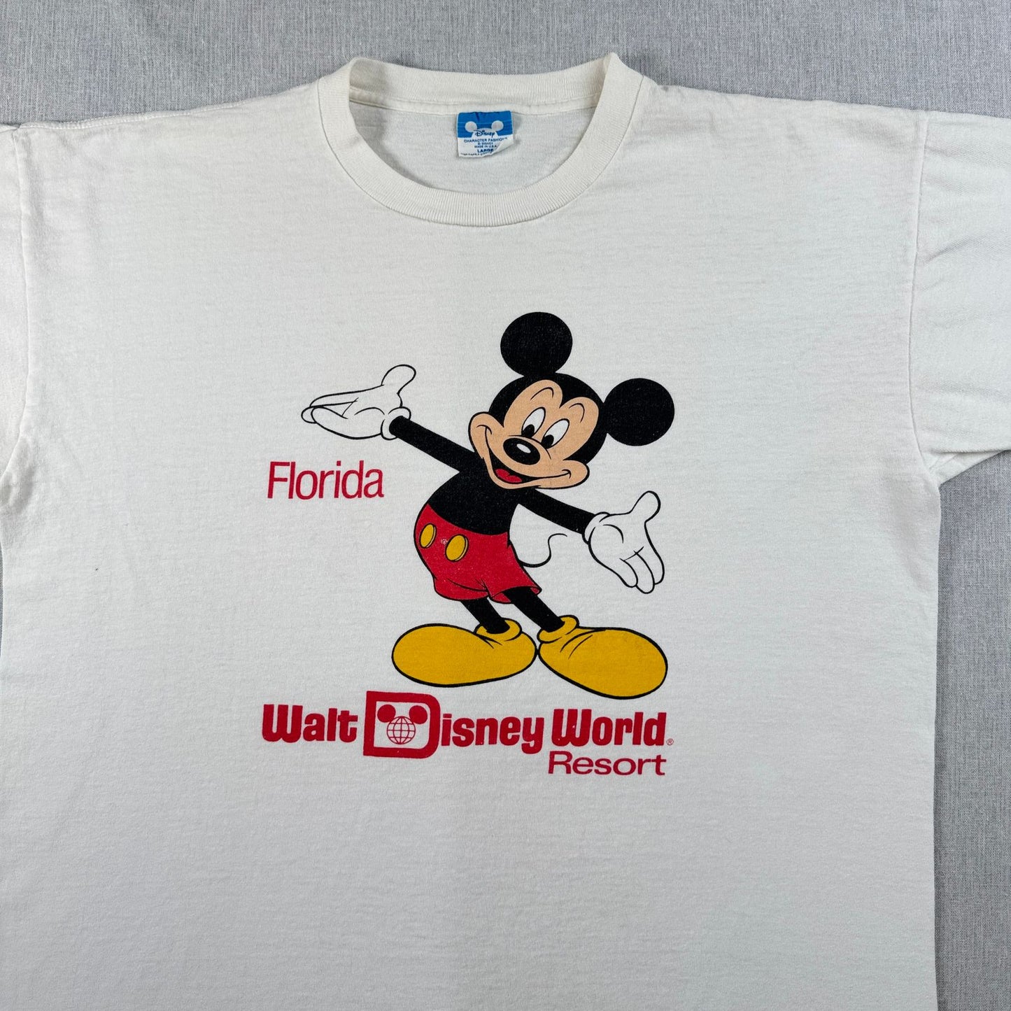 80s 90s ミッキー ディズニー Tシャツ USA製 青タグ シングルステッチ disney d-u-2505-042