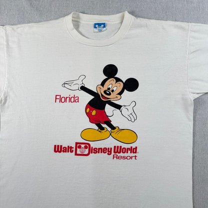 80s 90s ミッキー ディズニー Tシャツ USA製 青タグ シングルステッチ disney d-u-2505-042