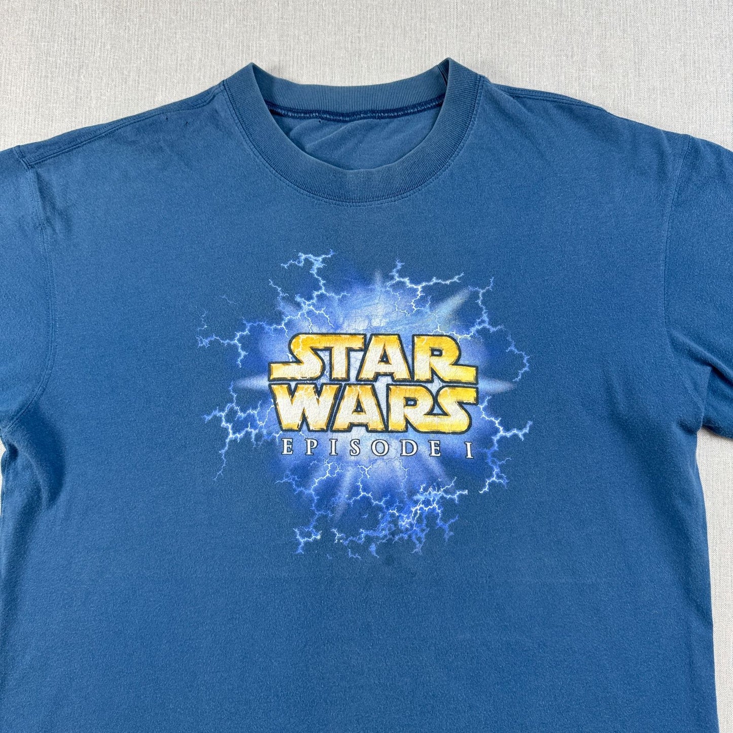 90s スターウォーズ STAR WARS Tシャツ ファントムメナス エピソード1 映画T 青 lucasfilm d-x-2505-006