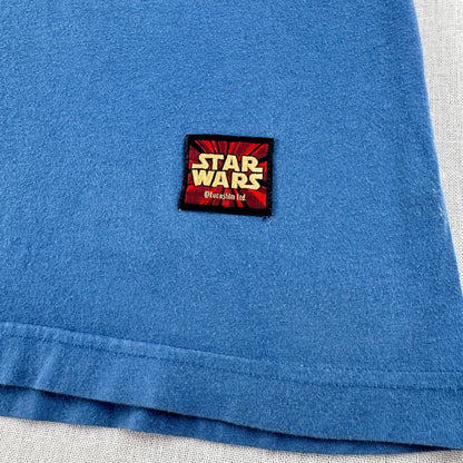 90s スターウォーズ STAR WARS Tシャツ ファントムメナス エピソード1 映画T 青 lucasfilm d-x-2505-006