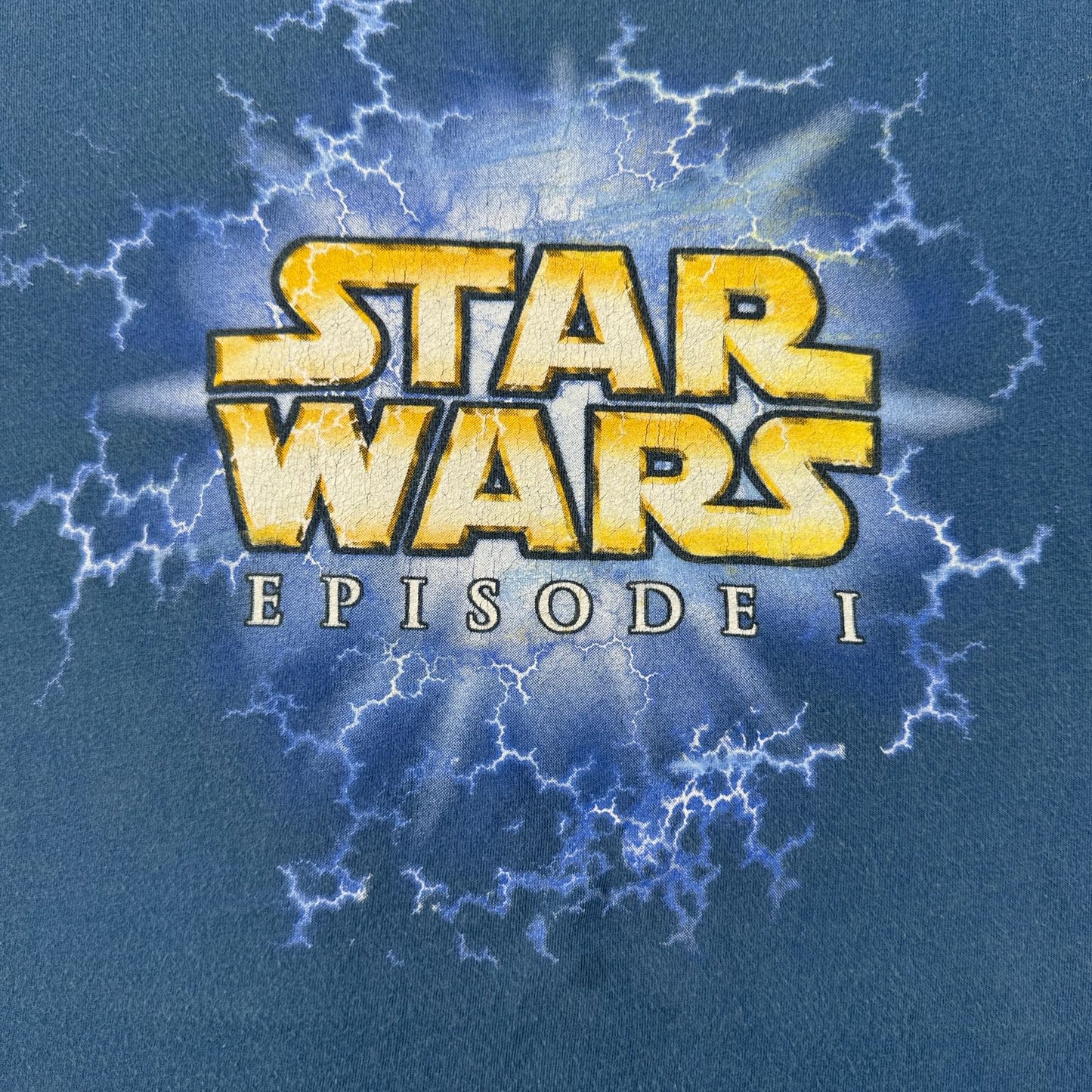 90s スターウォーズ STAR WARS Tシャツ ファントムメナス エピソード1 映画T 青 lucasfilm d-x-2505-006