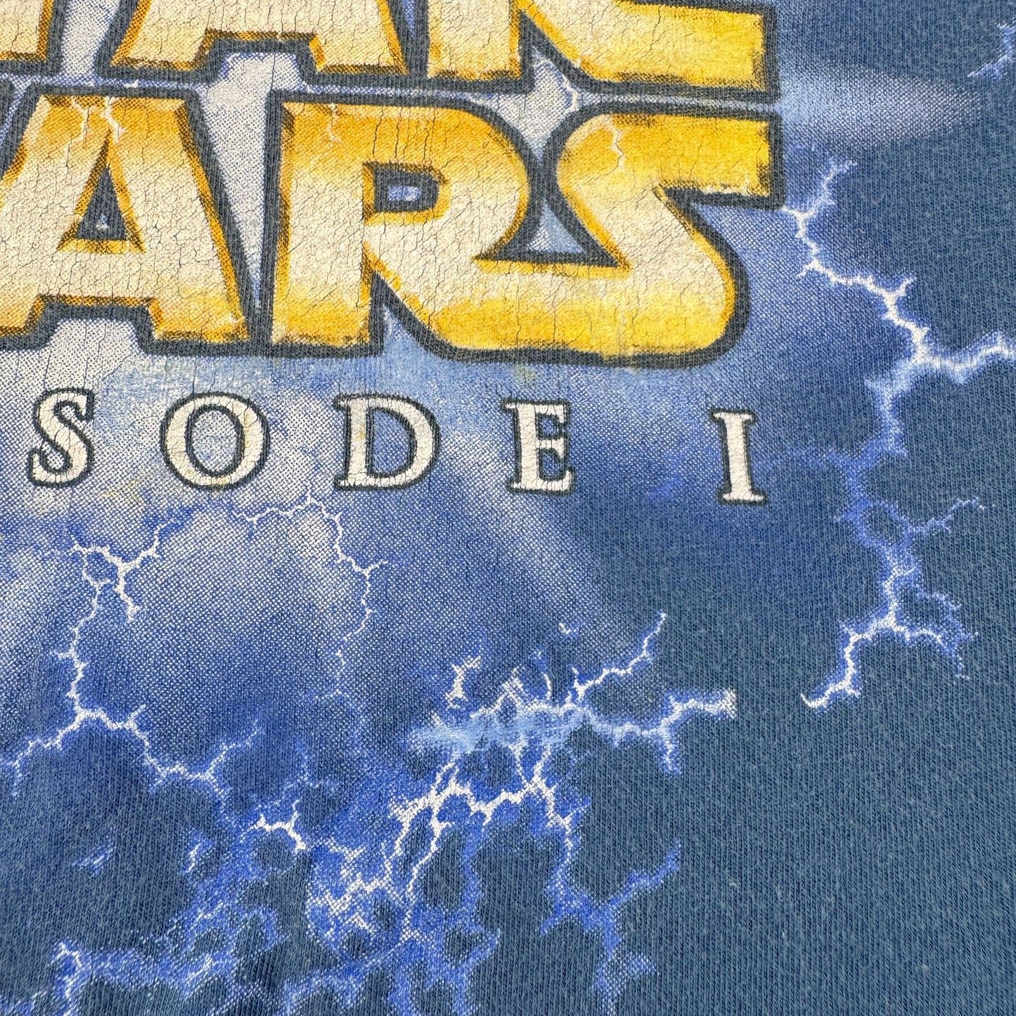 90s スターウォーズ STAR WARS Tシャツ ファントムメナス エピソード1 映画T 青 lucasfilm d-x-2505-006