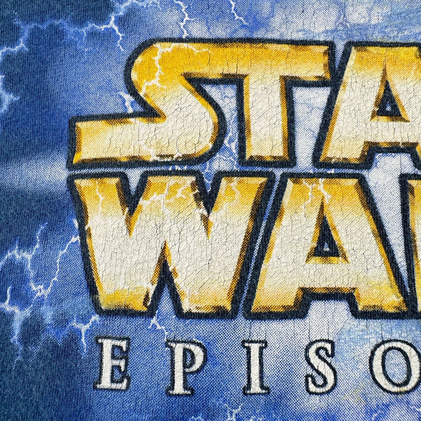 90s スターウォーズ STAR WARS Tシャツ ファントムメナス エピソード1 映画T 青 lucasfilm d-x-2505-006