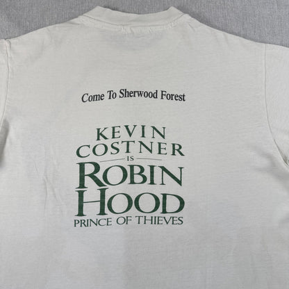 90s ロビンフッド Robin Hood Tシャツ USA製 kevin costner 映画 白 M シングルステッチ m-t-2505-010