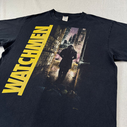 00s WATCHMEN ウォッチメン DC comics Tシャツ 映画T アクション 黒 フェード L Rorschach m-t-2505-009