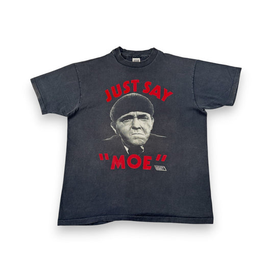 90s 三ばか大将 Tシャツ 映画T USA製 anvil 黒 フェード just say MOE The Three Stooges XL m-t-2505-012