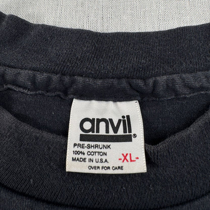 90s 三ばか大将 Tシャツ 映画T USA製 anvil 黒 フェード just say MOE The Three Stooges XL m-t-2505-012