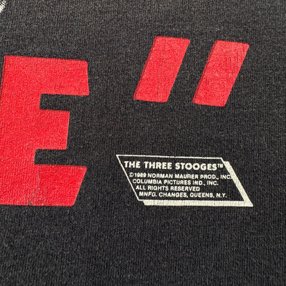 90s 三ばか大将 Tシャツ 映画T USA製 anvil 黒 フェード just say MOE The Three Stooges XL m-t-2505-012