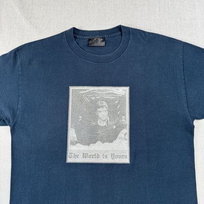 シリアルキラー Tシャツ 映画T Serial Killer Scarface the world is yours オールドイングリッシュ ネイビー m-t-2505-016