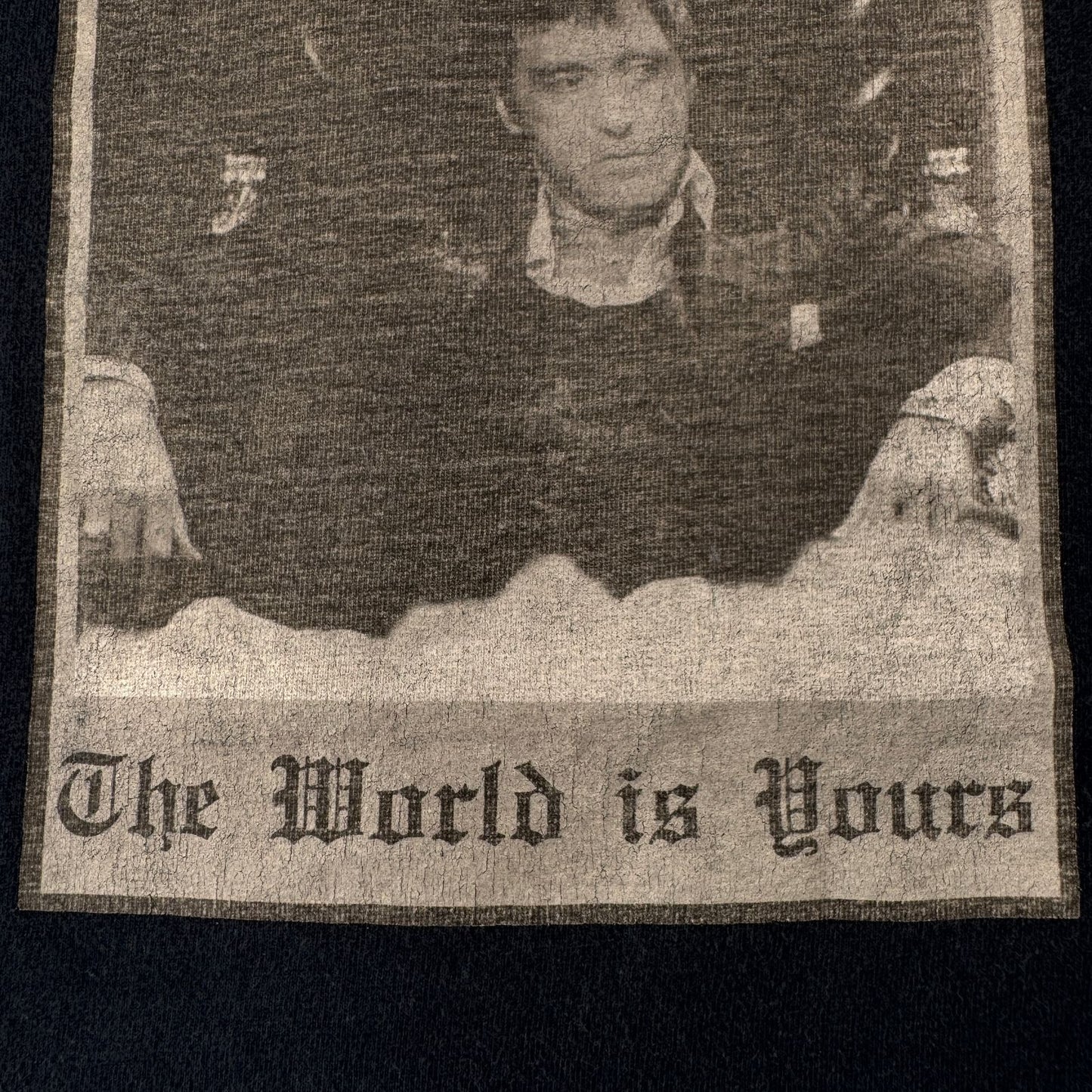 シリアルキラー Tシャツ 映画T Serial Killer Scarface the world is yours オールドイングリッシュ ネイビー m-t-2505-016