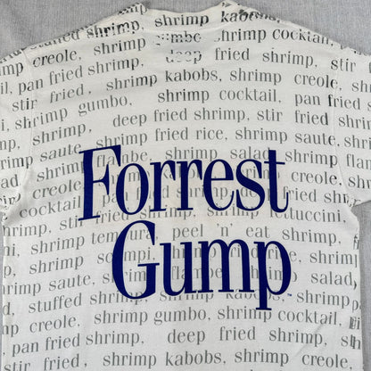 90s フォレストガンプ 映画T Tシャツ BUBBA GUMP えび STANLEY DESANTIS forrest gump シングルステッチ 総柄 USA製 M m-t-2505-023