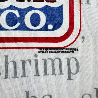 90s フォレストガンプ 映画T Tシャツ BUBBA GUMP えび STANLEY DESANTIS forrest gump シングルステッチ 総柄 USA製 M m-t-2505-023
