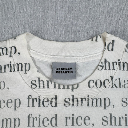90s フォレストガンプ 映画T Tシャツ BUBBA GUMP えび STANLEY DESANTIS forrest gump シングルステッチ 総柄 USA製 M m-t-2505-023