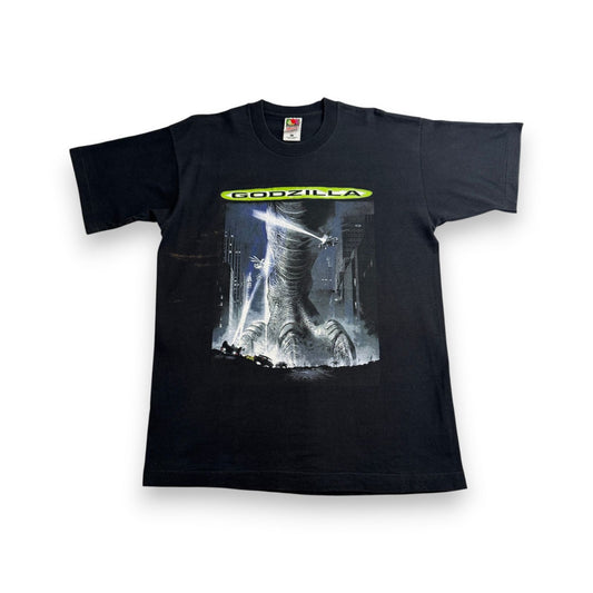 90s GODZILLA ゴジラ 映画 Tシャツ 1998 黒 タコベル ペプシ m-t-2505-025